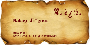 Makay Ágnes névjegykártya