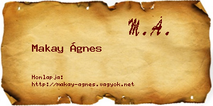 Makay Ágnes névjegykártya